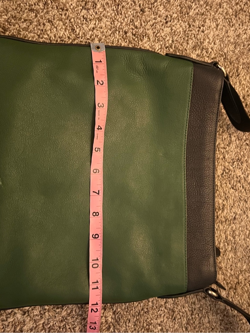 Coach New York Black & Green Colorblock Leather Messenger Crossbody Bag - Picture 15 of 16